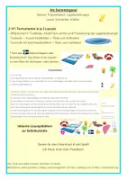 Vorschau - Stundenentwürfe - Swimmingpool: Präpositionen, Lagebeziehungen, Nomen - schneiden und kleben - Deckblatt