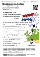 Vorschau - Arbeitsblätter - Arbeitsblatt "Niederlande" + Onlineübung & MP3 + Mindmap + Infografik - Deckblatt