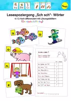 Vorschau - Arbeitsblätter - Lesespaziergang mit "Sch sch" - Wörtern (Grundschrift farbig) - Deckblatt