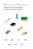Vorschau - Arbeitsblätter - Die Haut Gegenstände fühlen AB - Seite 1