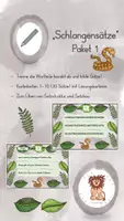 Vorschau - Stationenlernen - Schlangensätze Übungskarteien (10 Karten mit Lösungen) - Deckblatt
