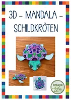 Vorschau - Mal- und Bastelvorlagen - 3D Mandala Schildkröten für den Kunstunterricht und zur Entspannung - Deckblatt