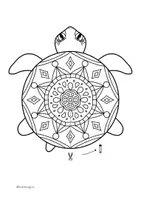 Vorschau - Mal- und Bastelvorlagen - 3D Mandala Schildkröten für den Kunstunterricht und zur Entspannung - Seite 2