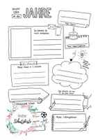 Vorschau - Arbeitsblätter - Erinnerungsbuch - Grundschulzeit - Steckbrief - Sketchnote - Deckblatt