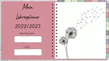 Vorschau - Interaktives Material - Digitaler Lehrerplaner/ Lehrerkalender 2022/2023 Flower Power Pink - Seite 2