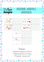Vista previa - Hojas de trabajo - Describe, Agrupa e identifica - Portada