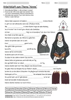 Vorschau - Arbeitsblätter - Arbeitsblatt "Nonne" + Onlineübung & MP3 + Infografik - Deckblatt
