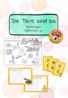 Vorschau - Spiele - Die Tiere sind los! | Rechenspiel im Zahlenraum 20 - Deckblatt