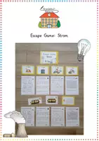 Vorschau - Arbeitsblätter - Strom: Escape Game / Escape Room & Suchsel (Stromkreis) - Sachunterricht - Kl. 3/4 - Deckblatt