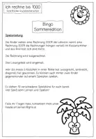 Vorschau - Stationenlernen - Spielidee „Bingo“ – Schriftliche Grundrechenarten im ZR 1000 – SOMMEREDITION - Seite 1