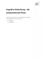 Vorschau - Arbeitsblätter - Kognitive Entwicklung präoperationale Phase berufliche Handlungssituation Fachwissen anwenden - Deckblatt