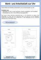 Vorschau - Arbeitsblätter - Arbeitsblatt zur Uhr - Deckblatt