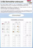 Vorschau - Arbeitsblätter - 6 Arbeitsblätter Reime ankreuzen - Deckblatt