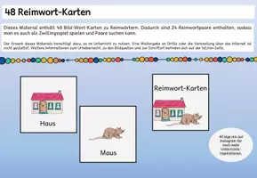 Vorschau - Spiele - 48 Bild-Wort-Karten Reimwörter #edukilights22 - Deckblatt