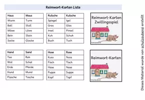 Vorschau - Spiele - 48 Bild-Wort-Karten Reimwörter #edukilights22 - Seite 1