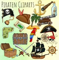 Vorschau - selbst erstellte Cliparts/Grafiken - Piraten-Cliparts: Kinder und Zubehör - Deckblatt