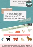 Vorschau - Arbeitsblätter - Tierwohl - verfassen einer Rede/eines Artikels - Deckblatt