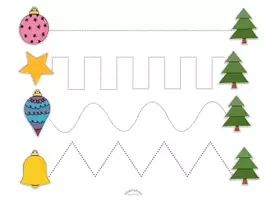 Aperçu - Feuilles d'exercices - GRAPHISME ET MOTRICITÉ „Arbre de Noël“ (préscolaire & graphomotricité) - aussi pour gaucher - Page 3
