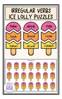 Vorschau - Arbeitsblätter - Irregular Verbs - Ice Lolly Puzzle & Tests - Deckblatt