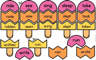 Vorschau - Arbeitsblätter - Irregular Verbs - Ice Lolly Puzzle & Tests - Seite 3