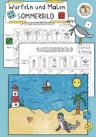 Vorschau - Spiele - Kunst Sommer, Würfeln und Malen Sommer, Meer, Strand, Kunst Grundschule - Deckblatt