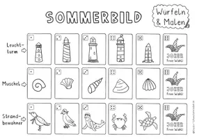 Vorschau - Spiele - Kunst Sommer, Würfeln und Malen Sommer, Meer, Strand, Kunst Grundschule - Seite 2