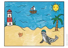 Vorschau - Spiele - Kunst Sommer, Würfeln und Malen Sommer, Meer, Strand, Kunst Grundschule - Seite 3