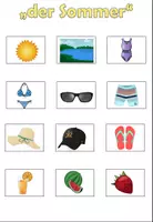 Aperçu - Cliparts/Visuels - Symboles pour le cahier de vocabulaire de l'été - Page de couverture