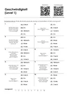 Vorschau - Arbeitsblätter - Geschwindigkeit - Arbeitsblatt mit Multiple-Choice-Aufgaben - Deckblatt