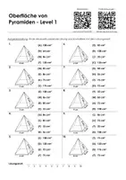 Vorschau - Arbeitsblätter - Oberfläche und Volumen von Pyramiden - Arbeitsblatt mit Multiple-Choice-Aufgaben - Seite 3