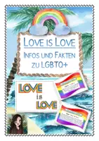 Vorschau - Stundenentwürfe - Love is love / Infos und Fakten zur LGBTQ+ - Community ( LGBTQ als Tafelbild/Tafelmaterial oder Stationenlernen einsetzbar) #pridemonth - Deckblatt