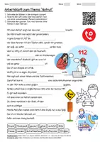 Vorschau - Arbeitsblätter - Lernposter + Arbeitsblatt "Notruf" + Onlineübung & MP3 + Mindmap + Infografik - Seite 1