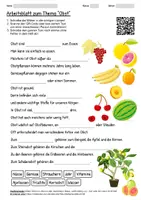 Vorschau - Arbeitsblätter - Arbeitsblatt "Obst" + Onlineübung & MP3 + Infografik - Deckblatt