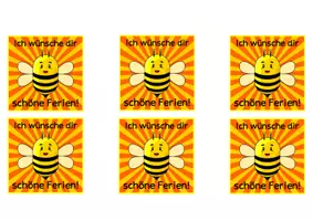 Vorschau - Bildkarten - Feriengruß im Bienendesign Bienenklasse - Seite 1