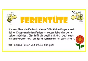 Vorschau - Bildkarten - Cover für eine Ferientüte im Bienendesign Bienenklasse - Seite 1