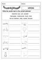 Vorschau - Arbeitsblätter - Vocabulary: Vehicles / Wortschatz: Fahrzeuge - Seite 3