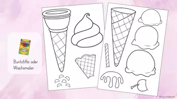 Vorschau - Mal- und Bastelvorlagen - Eis im Sommer - Kunst - Seite 3