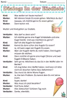 Aperçu - Feuilles d'exercices - Dialogue avec tâches (verbes de modalité) "In der Eisdiele" Allemand - Page 1