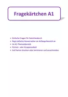 Vorschau - Aufgabenkarten - DaZ A1 Gesprächsanlässe/ 70 Fragekärtchen - Deckblatt