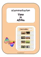Aperçu - Cartes d'exercices - Klammerkarten Tiere in Afrika - Page de couverture