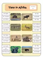 Aperçu - Cartes d'exercices - Klammerkarten Tiere in Afrika - Page 3
