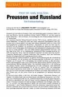 Vorschau - Arbeitsblätter - Preußen und Russland - Betrachtung einer Freundschaft - Deckblatt