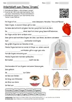 Vorschau - Arbeitsblätter - Arbeitsblatt "Organe" + Onlineübung & MP3 + Mindmap + Infografik - Deckblatt