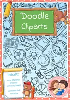 Vorschau - selbst erstellte Cliparts/Grafiken - 46 Cliparts Doodle in schwarz-weiß - Deckblatt