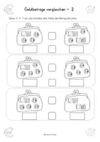 Vorschau - Arbeitsblätter - Geldbeträge vergleichen - Klasse 1 - dreifach differenziert - Seite 2