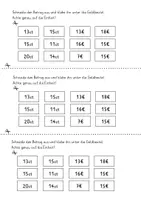 Vorschau - Arbeitsblätter - Geldbeträge vergleichen - Klasse 1 - dreifach differenziert - Seite 3