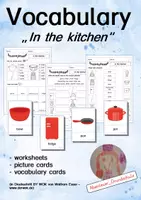 Aperçu - Feuilles d'exercices - Vocabulary: In the Kitchen - Picture Cards and Worksheets - Page de couverture