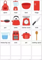 Aperçu - Feuilles d'exercices - Vocabulary: In the Kitchen - Picture Cards and Worksheets - Page 1