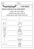 Aperçu - Feuilles d'exercices - Vocabulary: In the Kitchen - Picture Cards and Worksheets - Page 3