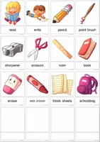 Aperçu - Feuilles d'exercices - Vocabulary: At School - Picture Cards and Worksheets - Page 1